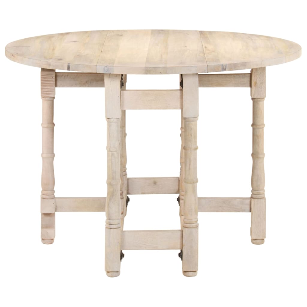 Tavolo da Pranzo Rotondo 110x76 cm in Legno Massello di Mango