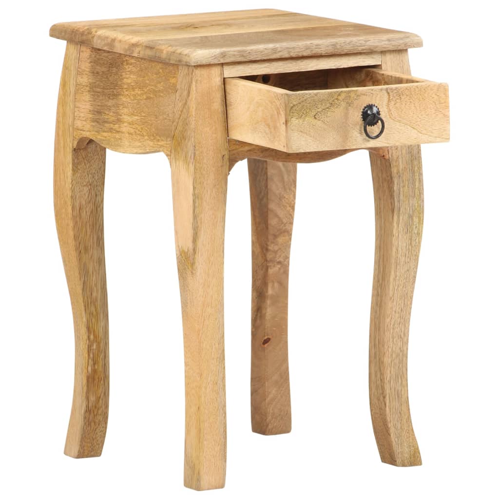 Comodino 28x28x46 cm in Legno Massello di Mango