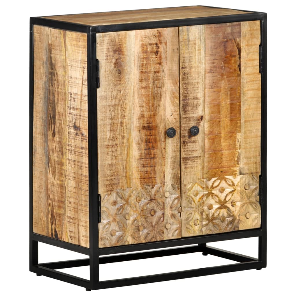Credenza Intagliata a Mano 60x35x75 cm Legno Massello di Mango