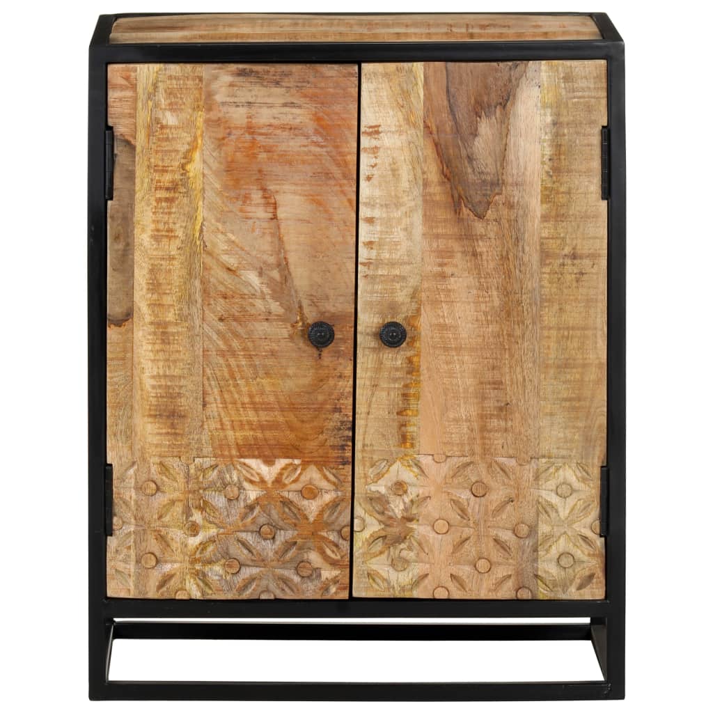 Credenza Intagliata a Mano 60x35x75 cm Legno Massello di Mango