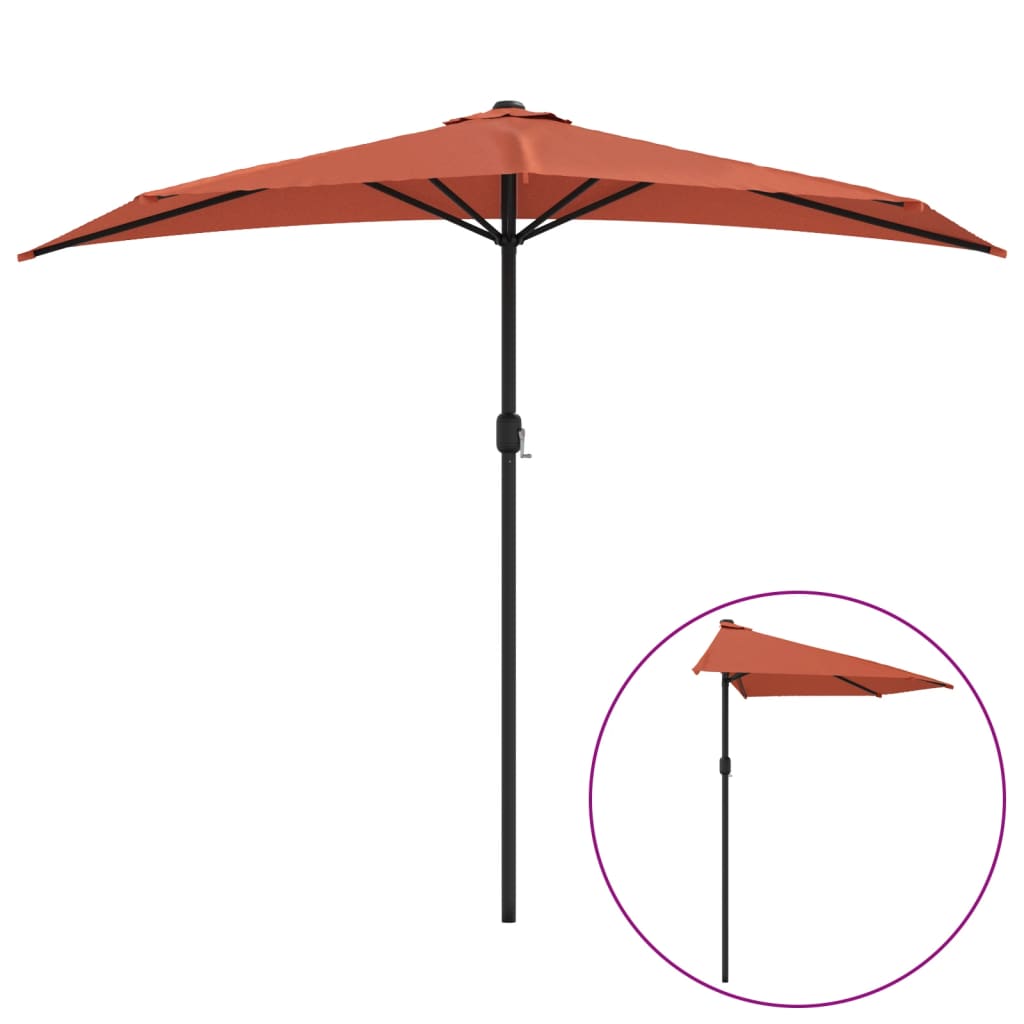 Ombrellone Balcone Palo Alluminio Terracotta 270x144x222cm MetÃ 