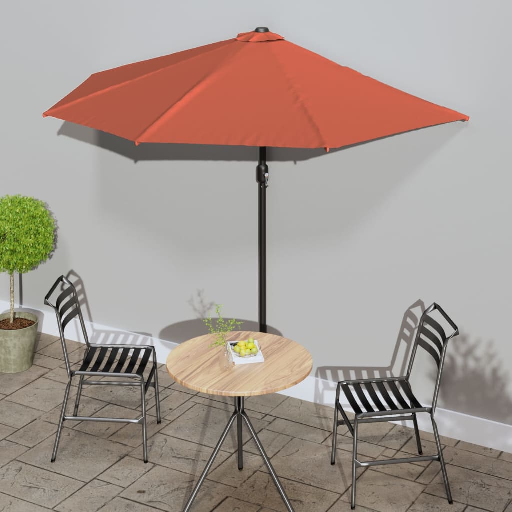 Ombrellone Balcone Palo Alluminio Terracotta 270x144x222cm MetÃ 