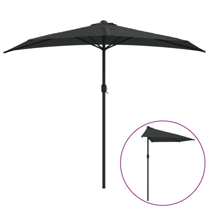 Ombrellone Balcone Palo in Alluminio Nero 270x144x222cm a MetÃ 