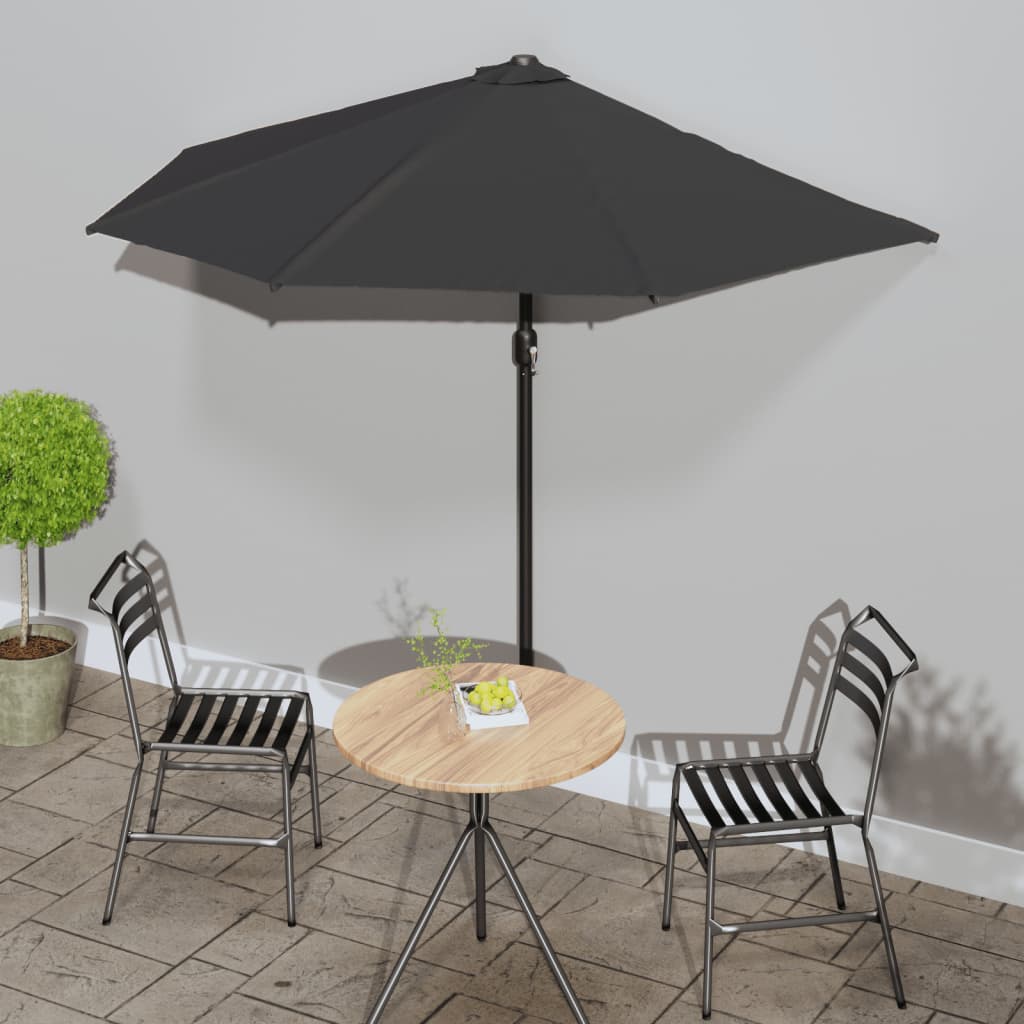 Ombrellone Balcone Palo in Alluminio Nero 270x144x222cm a MetÃ 