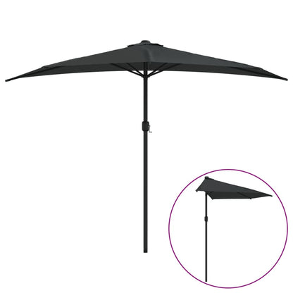 Ombrellone Balcone Palo in Alluminio Nero 300x155x223cm a MetÃ 