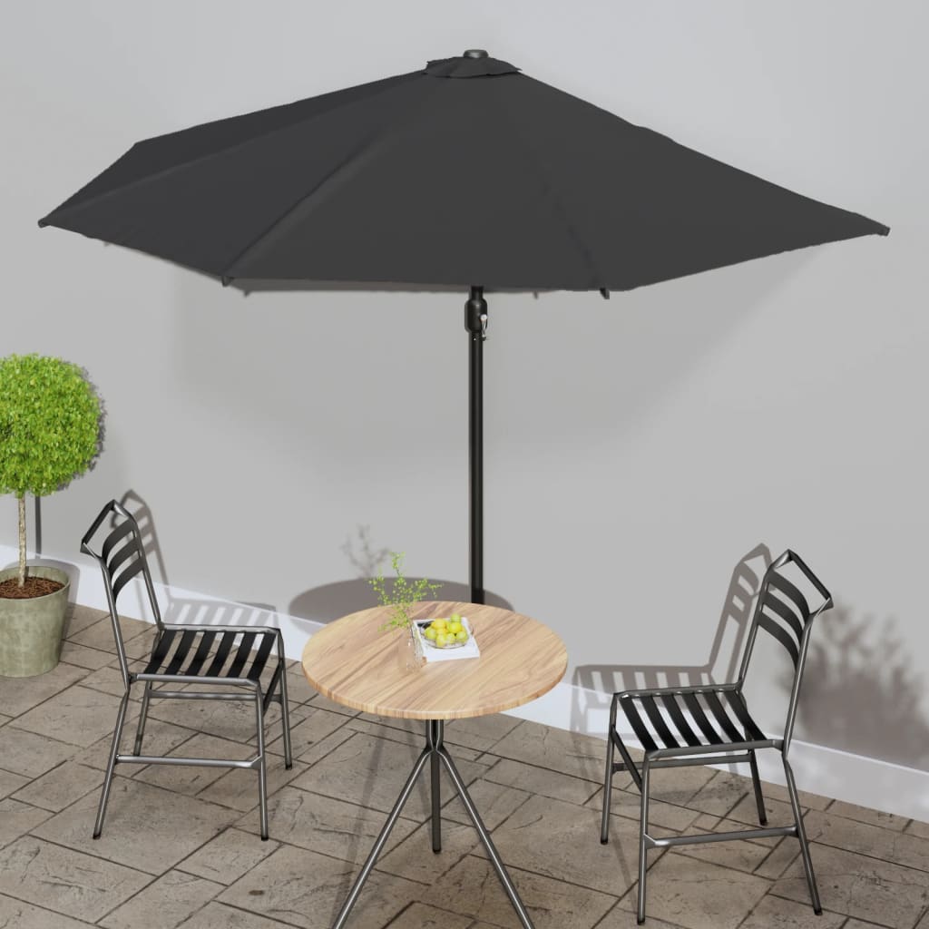 Ombrellone Balcone Palo in Alluminio Nero 300x155x223cm a MetÃ 