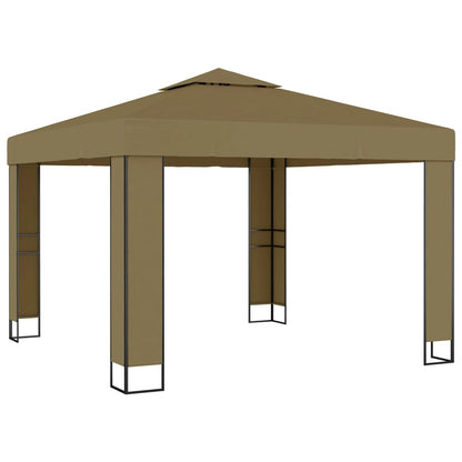 Gazebo con Tetto Doppio 3x3x2,7 m Grigio Talpa 180 g/mÂ²