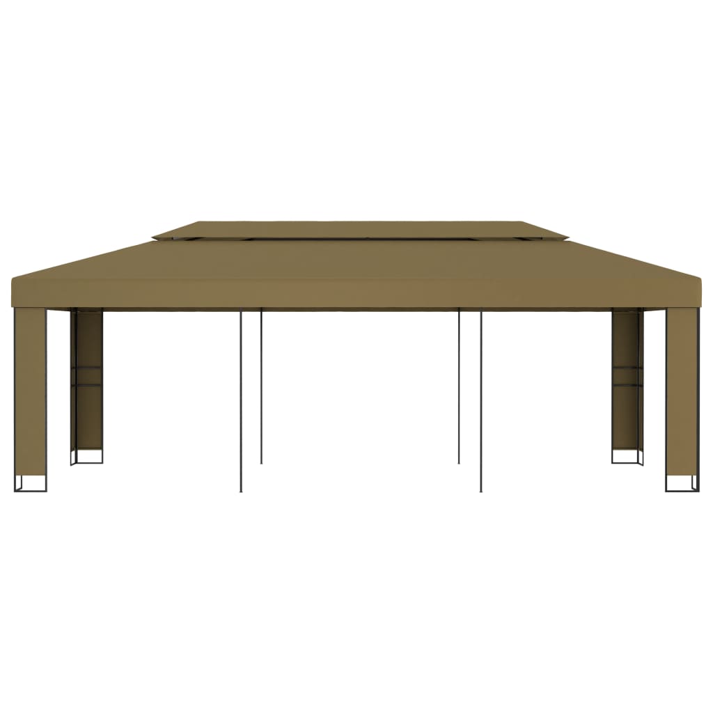 Gazebo con Tetto Doppio 3x6 m Grigio Talpa 180 g/mÂ²