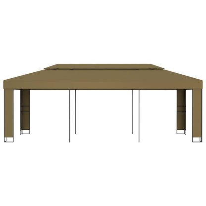 Gazebo con Tetto Doppio 3x6 m Grigio Talpa 180 g/mÂ²