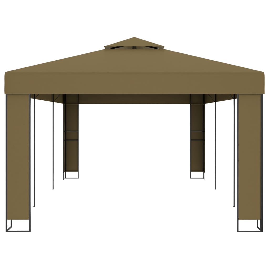 Gazebo con Tetto Doppio 3x6 m Grigio Talpa 180 g/mÂ²