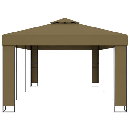 Gazebo con Tetto Doppio 3x6 m Grigio Talpa 180 g/mÂ²