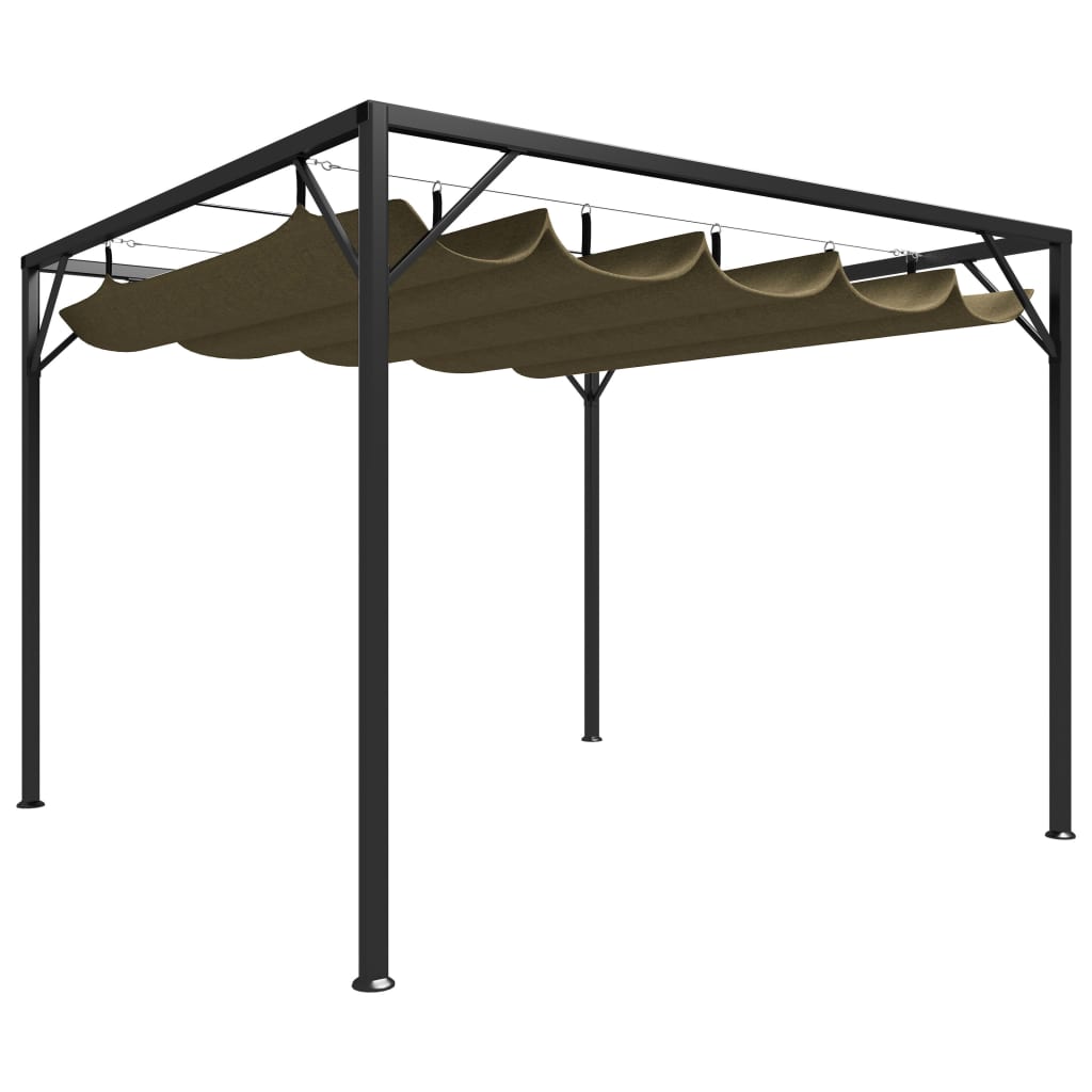 Gazebo da Giardino con Tetto Retrattile 3x3 m Talpa 180 g/mÂ²