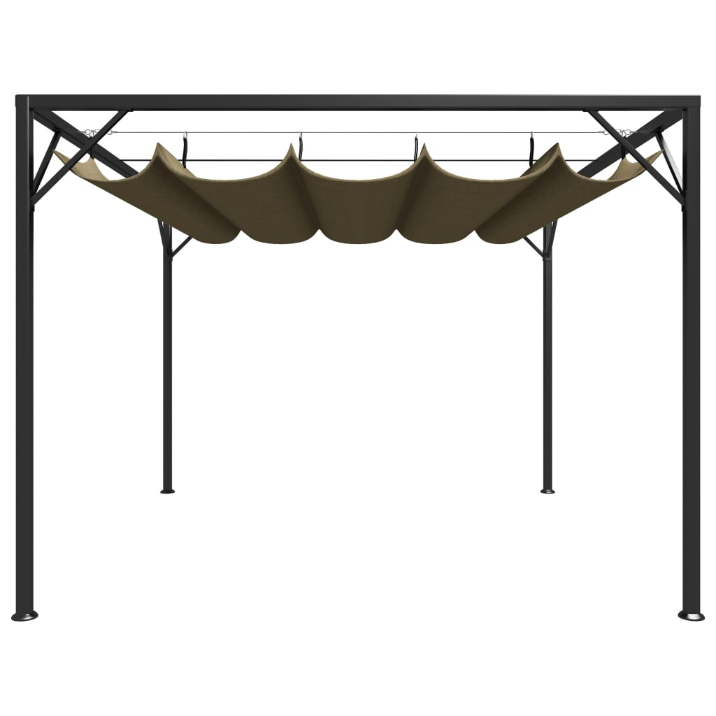 Gazebo da Giardino con Tetto Retrattile 3x3 m Talpa 180 g/mÂ²