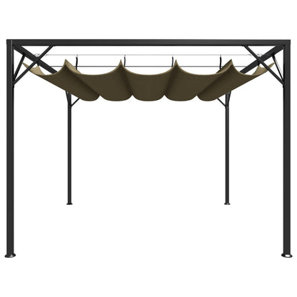 Gazebo da Giardino con Tetto Retrattile 3x3 m Talpa 180 g/mÂ²