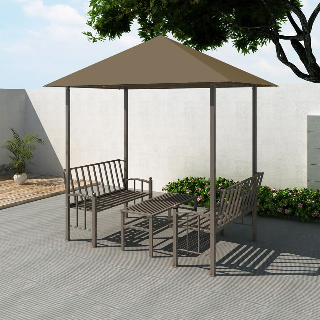 Padiglione Giardino Tavolo e Panche 2,5x1,5x2,4m Talpa 180 g/mÂ²