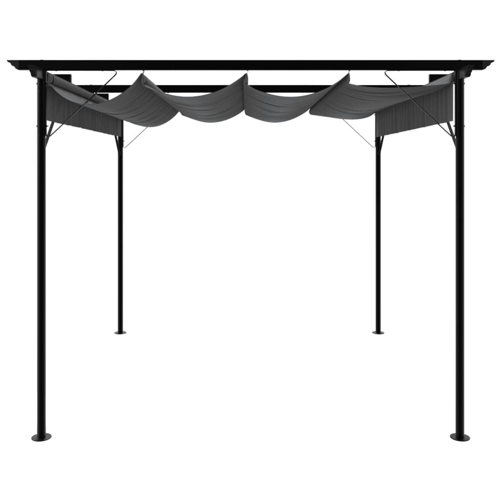 Pergola con Tetto Retrattile Antracite 3x3m in Acciaio 180 g/mÂ²