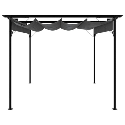 Pergola con Tetto Retrattile Antracite 3x3m in Acciaio 180 g/mÂ²