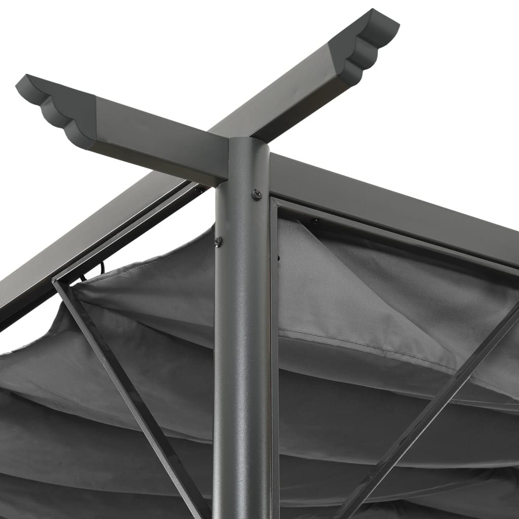 Pergola con Tetto Retrattile Antracite 3x3m in Acciaio 180 g/mÂ²