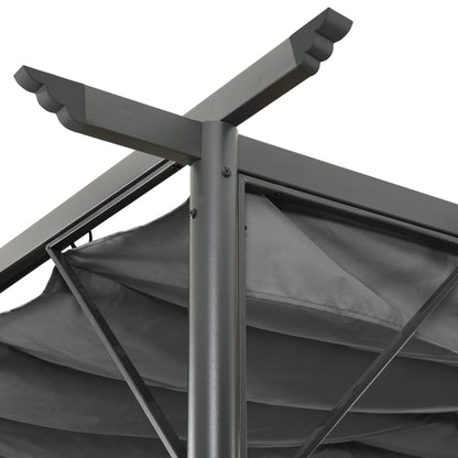 Pergola con Tetto Retrattile Antracite 3x3m in Acciaio 180 g/mÂ²