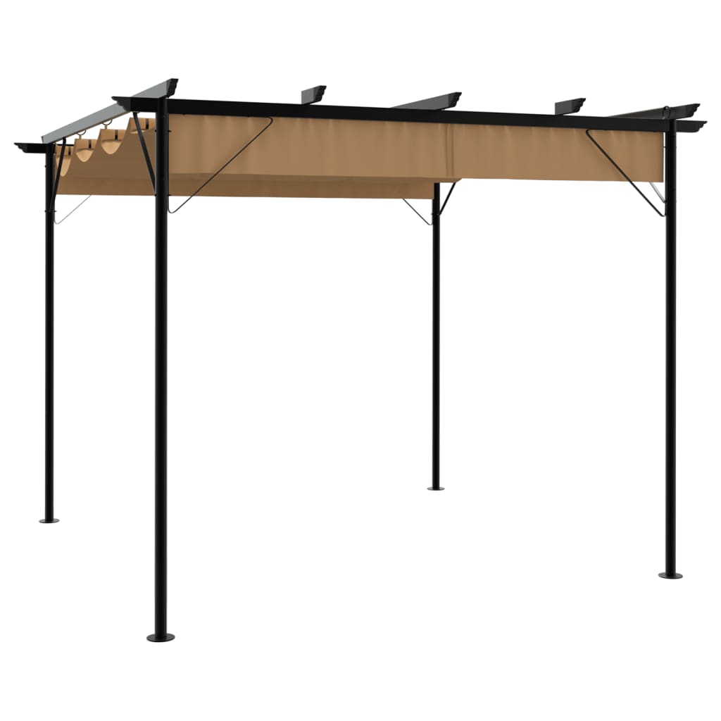 Pergola con Tetto Retrattile Talpa 3x3m in Acciaio 180 g/mÂ²