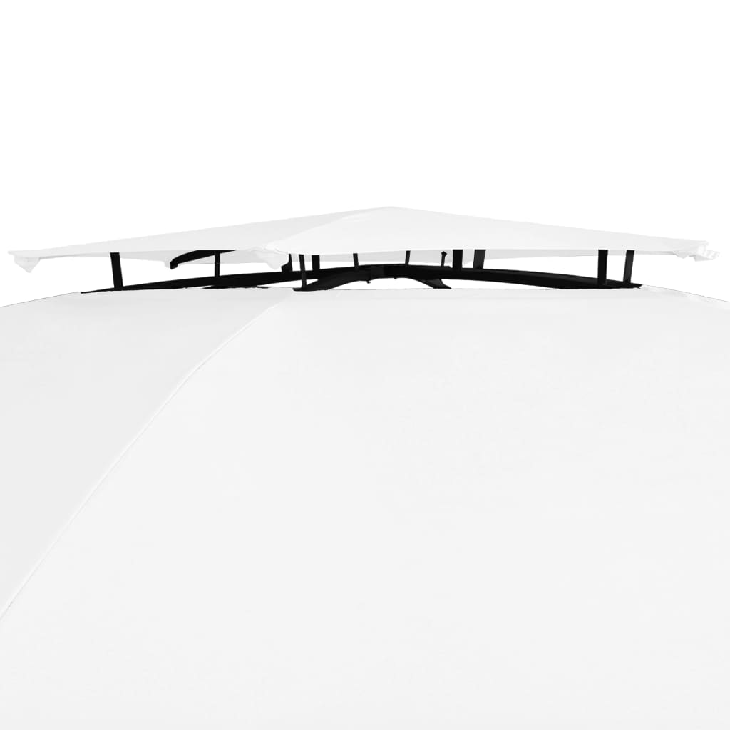 Gazebo da Giardino con Tende 360x312x265 cm Bianco 180 g/mÂ²