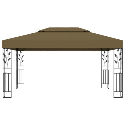 Gazebo con Tetto Doppio 3x4 m Grigio Talpa 180 g/mÂ²