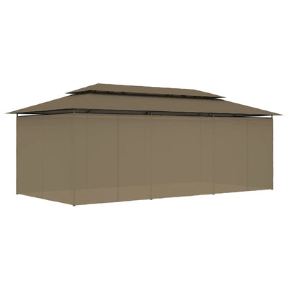Gazebo con Tende 600x298x270 cm Grigio Talpa 180 g/mÃƒâ€šÃ‚Â²