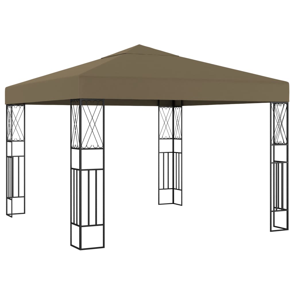 Gazebo 3x3 m Grigio Talpa in Tessuto