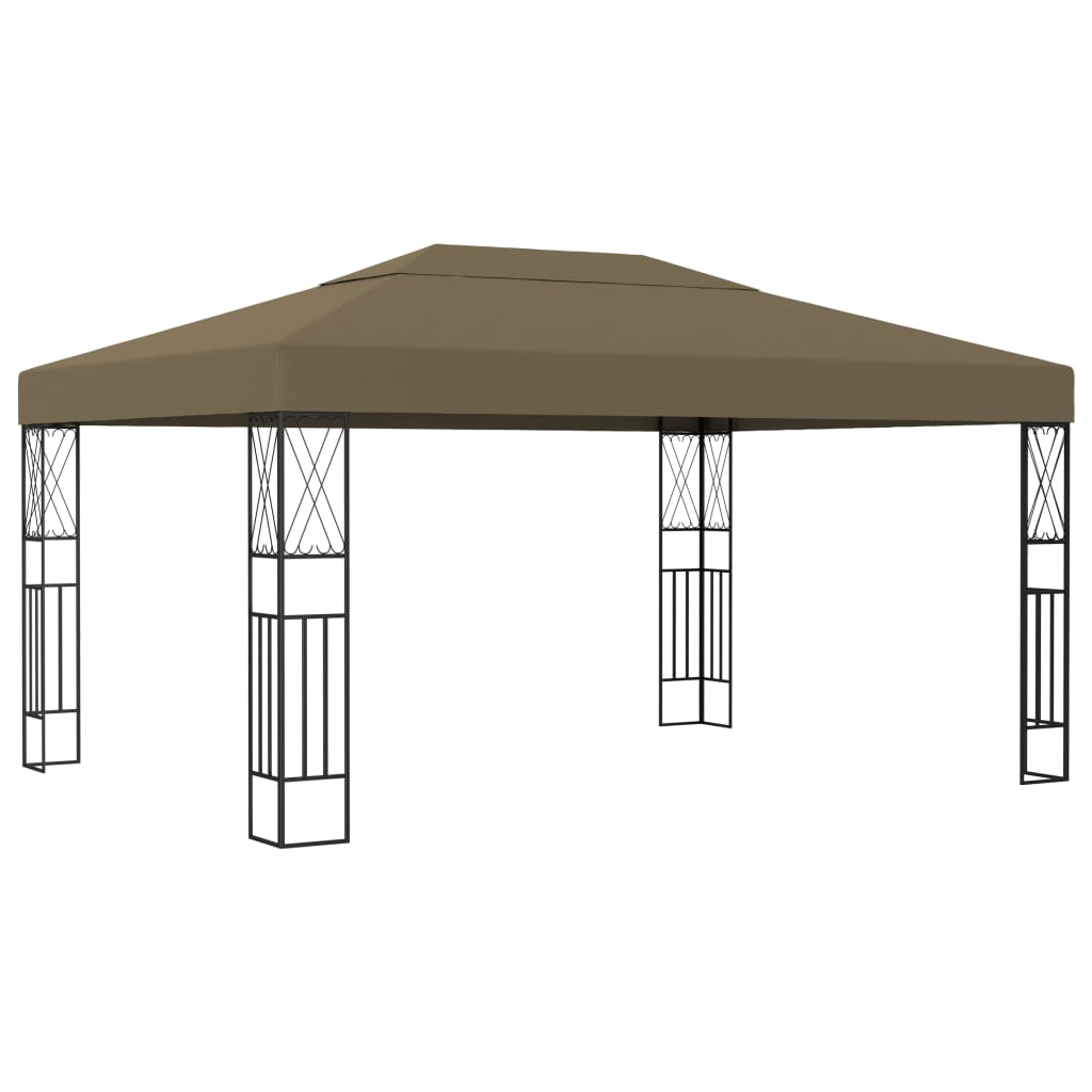 Gazebo 3x4 m Grigio Talpa in Tessuto