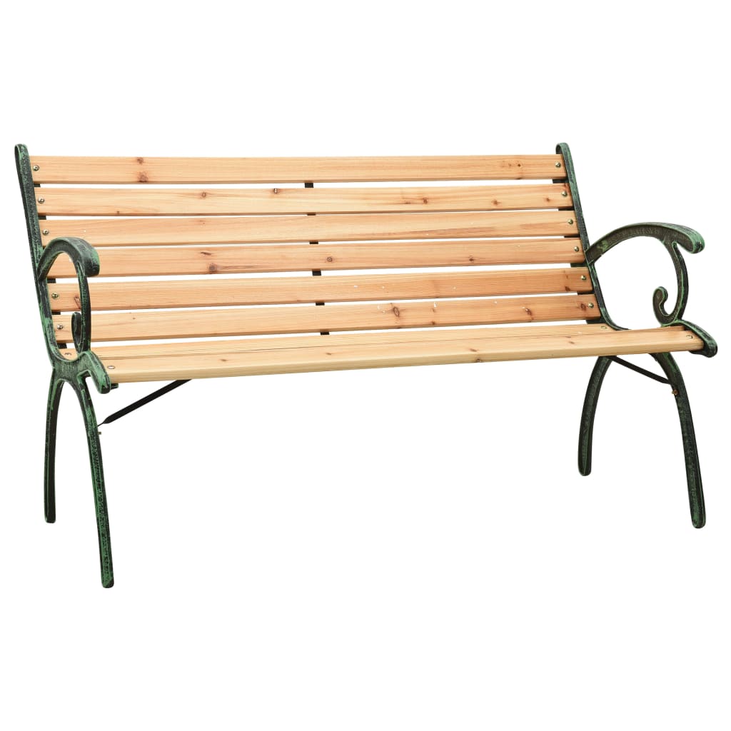 Panchina da Giardino 122 cm in Ghisa e Legno Massello di Abete