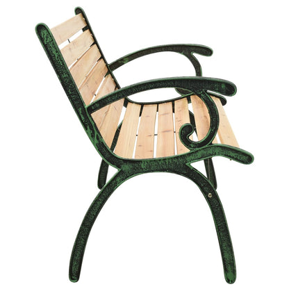 Panchina da Giardino 122 cm in Ghisa e Legno Massello di Abete