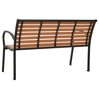Panchina da Giardino 125 cm in Acciaio e WPC Nera e Marrone
