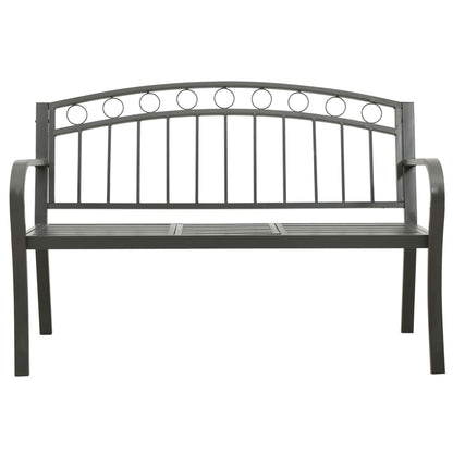 Panchina da Giardino con Tavolo 125 cm in Acciaio Grigia