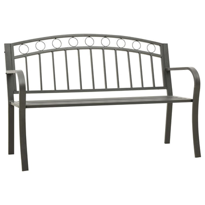 Panchina da Giardino 125 cm in Acciaio Grigia