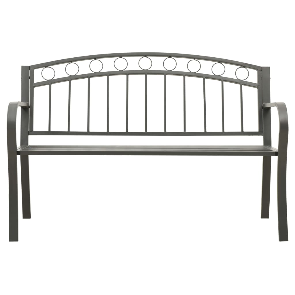 Panchina da Giardino 125 cm in Acciaio Grigia