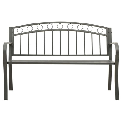 Panchina da Giardino 125 cm in Acciaio Grigia