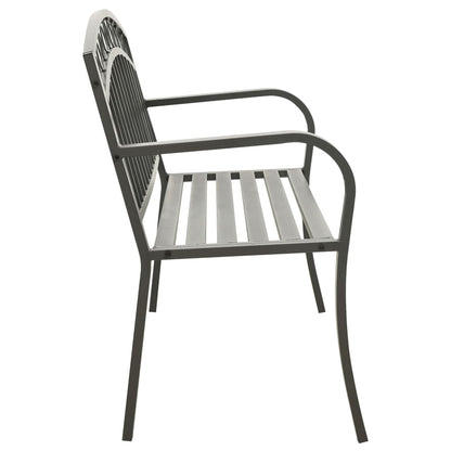 Panchina da Giardino 125 cm in Acciaio Grigia