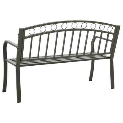 Panchina da Giardino 125 cm in Acciaio Grigia