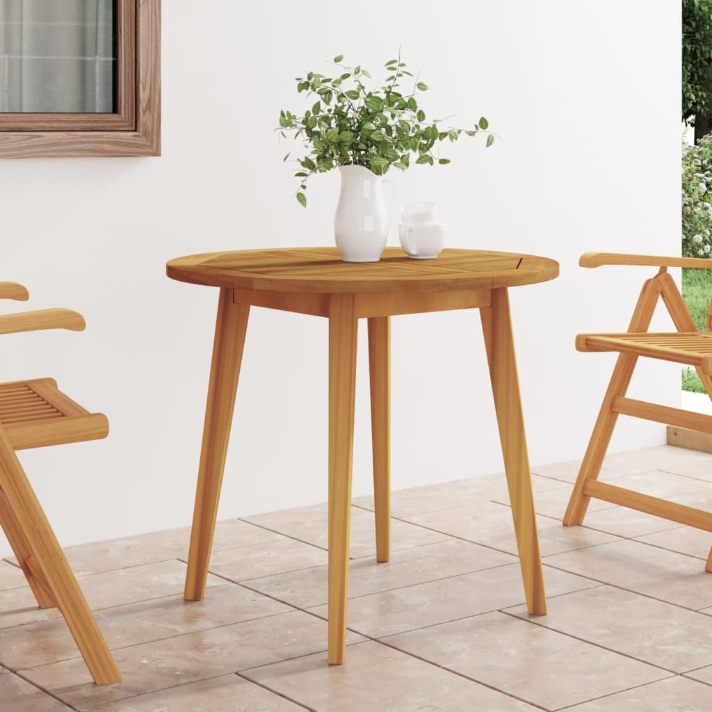 Tavolo da Giardino Ã˜85x75 cm in Legno Massello di Acacia