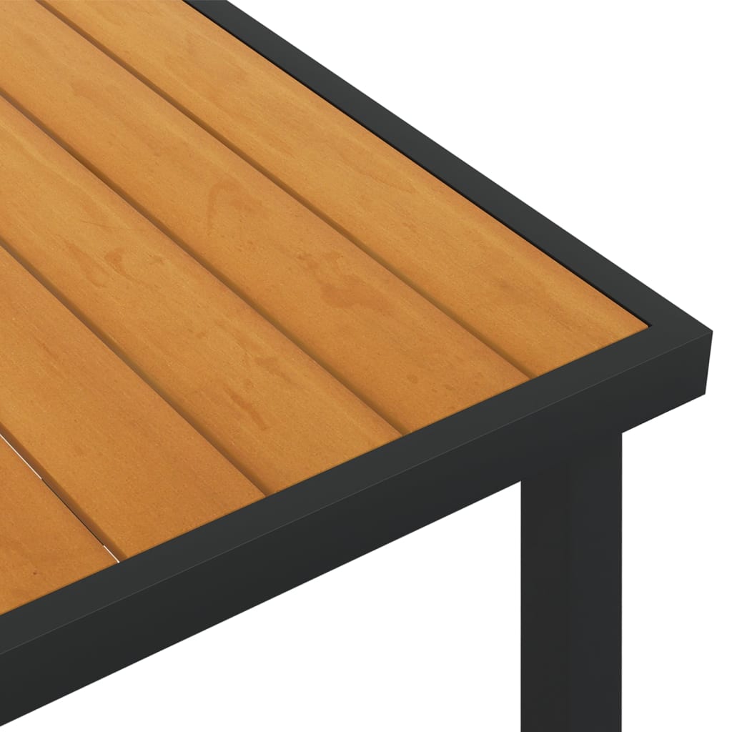 Tavolo da Giardino Marrone 140x90x74 cm in Alluminio e WPC