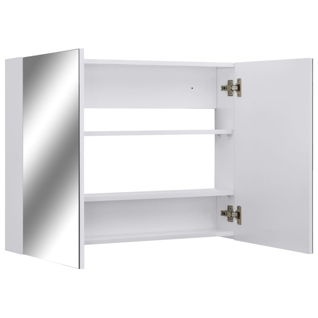 Armadietto a Specchio Bianco 80x15x60 cm in MDF