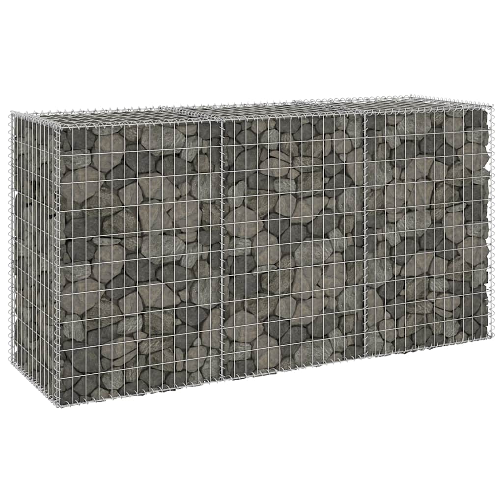 Gabbione con Copertura in Acciaio Zincato 200x60x100 cm