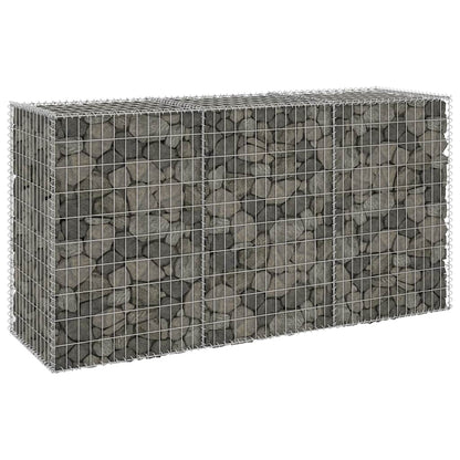 Gabbione con Copertura in Acciaio Zincato 200x60x100 cm