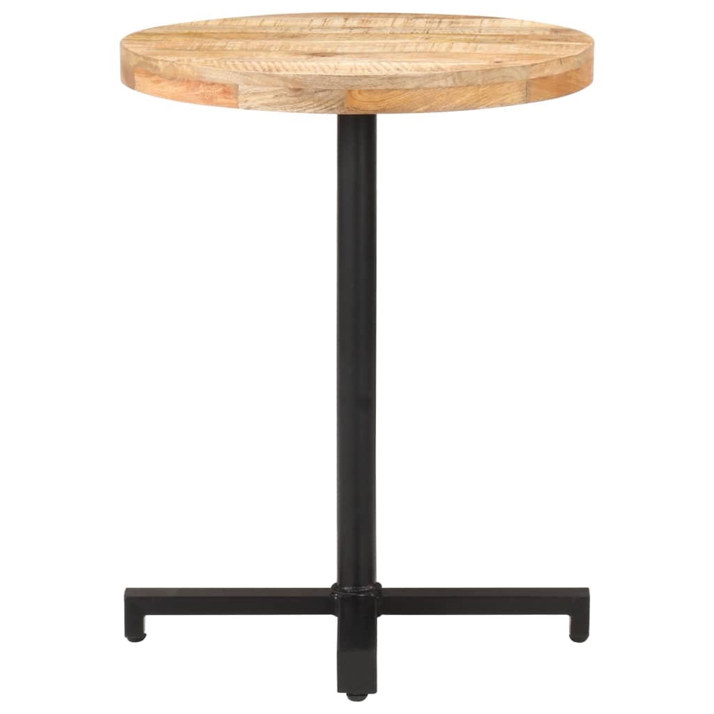 Tavolino da Bistrot Rotondo Ã˜60x75 cm in Legno di Mango Grezzo