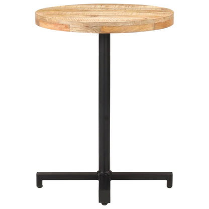 Tavolino da Bistrot Rotondo Ã˜60x75 cm in Legno di Mango Grezzo