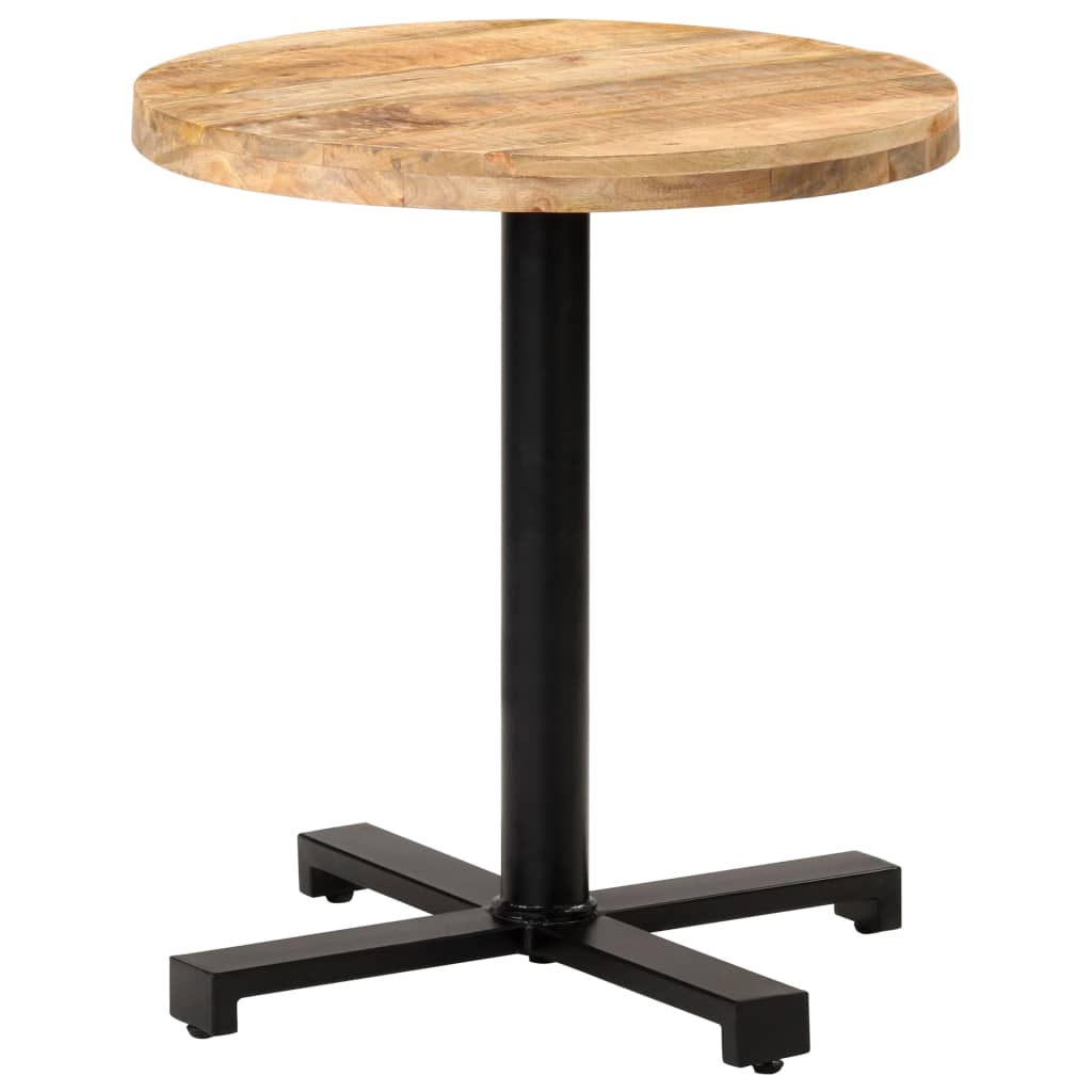 Tavolino da Bistrot Rotondo Ã˜70x75 cm in Legno di Mango Grezzo