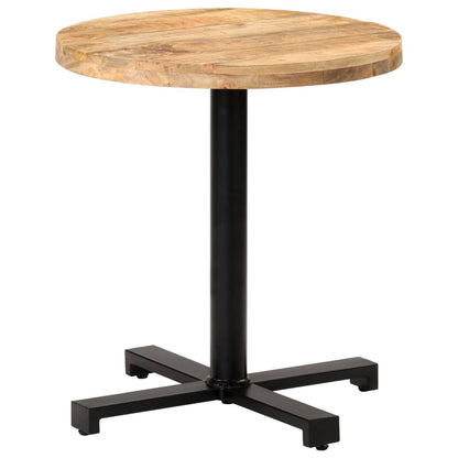 Tavolino da Bistrot Rotondo Ã˜70x75 cm in Legno di Mango Grezzo