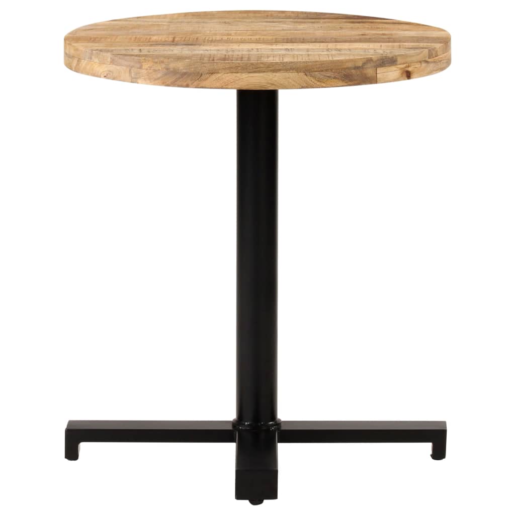 Tavolino da Bistrot Rotondo Ã˜70x75 cm in Legno di Mango Grezzo