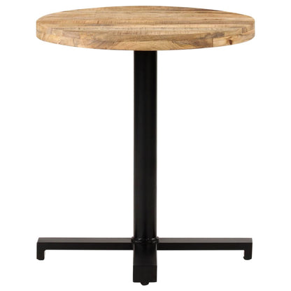 Tavolino da Bistrot Rotondo Ã˜70x75 cm in Legno di Mango Grezzo