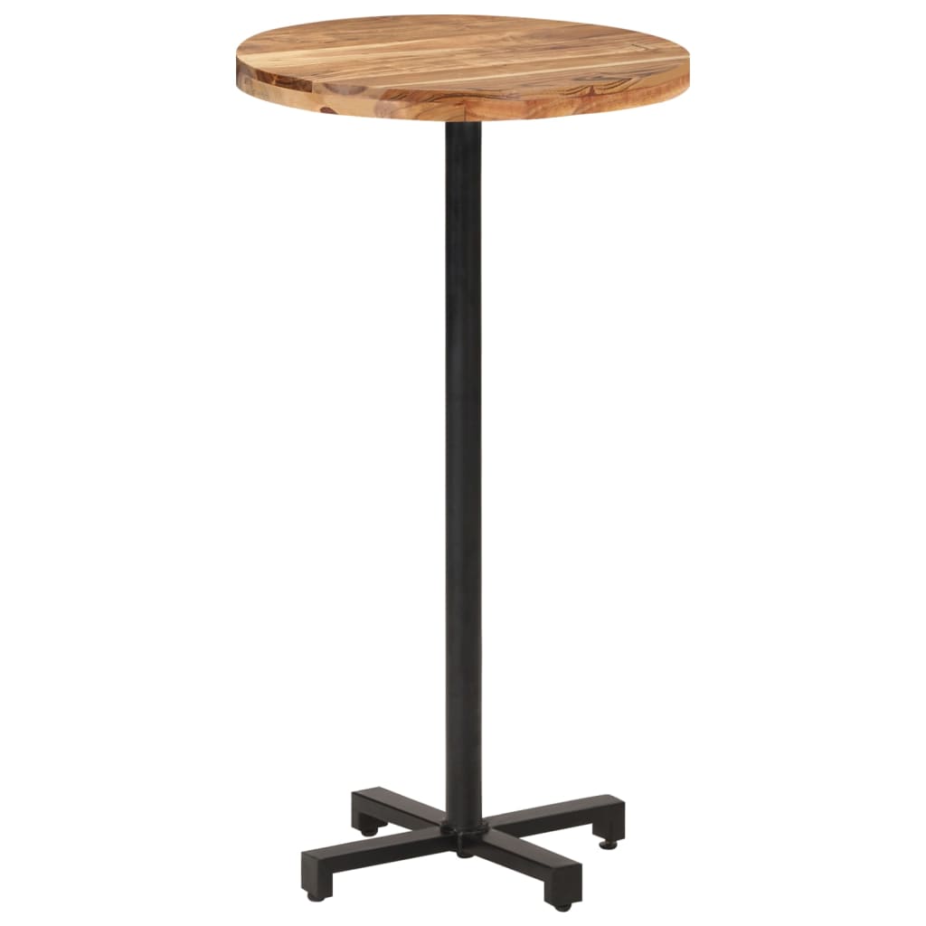 Tavolino da Bar Rotondo Ø60x110 cm in Legno Massello di Acacia